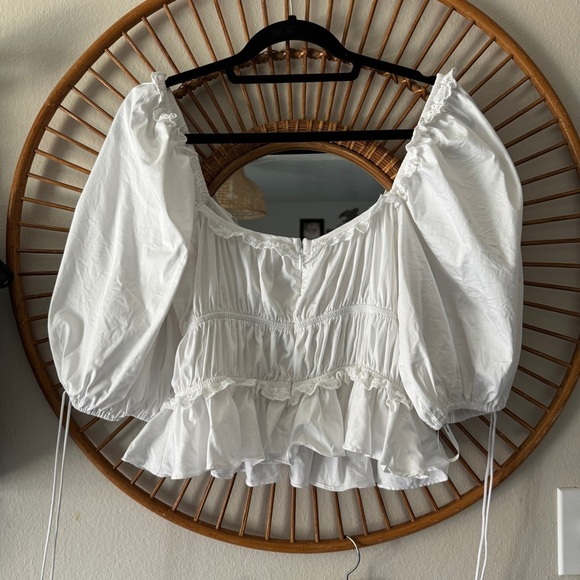 For Love and Lemons Jackson Puff Sleeve
Crop Top white size XL - Picture 6 of 12